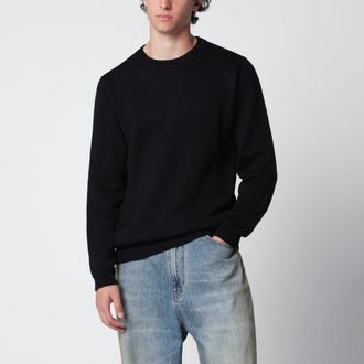Roberto Collina Maglione girocollo nero in lana