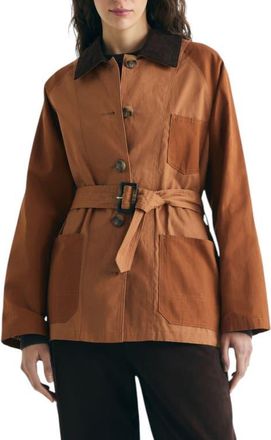 Scalpers Two-Tone Waxed Jacket in Terracotta at Nordstrom, Size Medium Eu