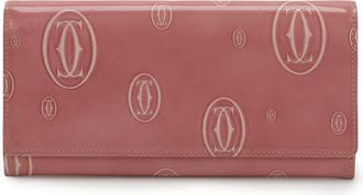 Cartier Pink Patent Leather Long Wallet (Bi-Fold) (Pre-Owned)