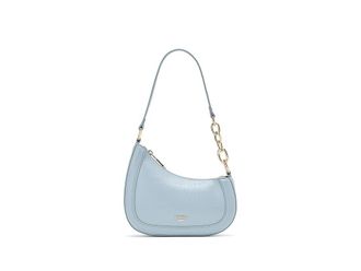 Dune London Direction Shoulder Womens Handbags Pale Blue, Leather