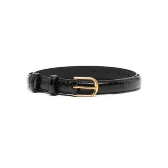 Nili Lotan Crocodile-embossed Leather Belt