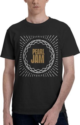 Generic Mens Jam Music Rock Band Pearl Cotton T-Shirts Classic Crewneck Short Sleeves Simple&Versatile Daily Commute Essential Black XL
