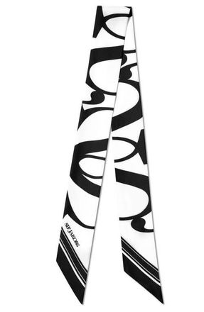 Sif Jakobs Jewellery Silk Scarf Long in Black And White at Nordstrom