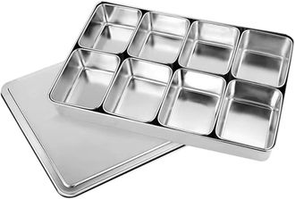 OEM Caja De Especias De Acero Inoxidable - Caja De Almacenamiento De Especias Indias (masala) - Caja De Especias Rectangular Compartimentada Con Tapa Y Ba