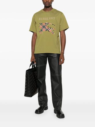 Burberry Mens Cotton T-shirt With Cross Stitch Ekd - Khaki - Size X-Large