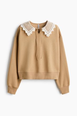 H&M Sweatshirt mit Kragen - Beige