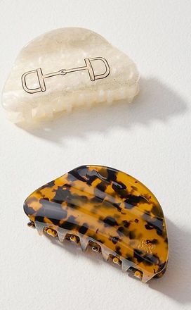 Frasier Sterling Horsebit Hair Claw Clips, Set of 2