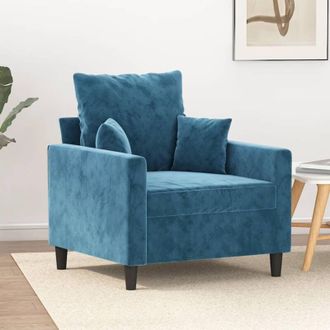 vidaXL Sill&oacute;n De Terciopelo Azul 60 Cm Vidaxl