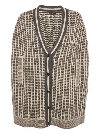 Jil Sander patterned knit cardigan - Neutrals