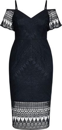 City Chic Impressions Lace Cocktail Dress in Navy at Nordstrom, Size Large