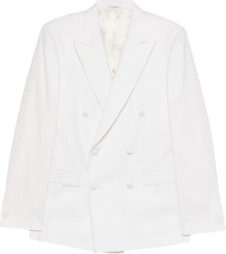 Fursac Wollen blazer met knoopsluiting - Wit