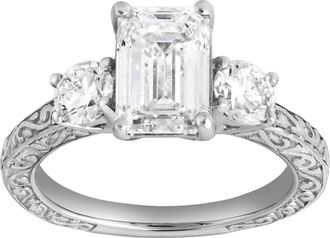 LuvMyJewelry Novelle 14K Gold 2.65 Ct Emerald Cut Lab Grown Diamond Engagement Ring