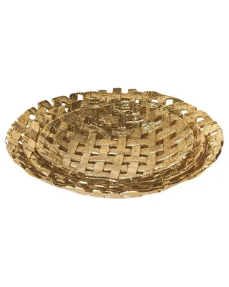 Tozai Home Home Ribbons Set Of 3 Lattice Patterned Trays