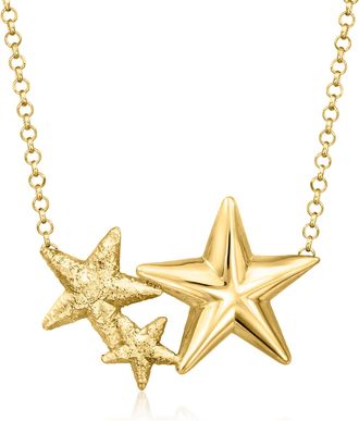 Ross-Simons Italian 18kt Gold Over Sterling Star Necklace