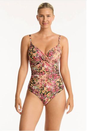 Sea Level Australia Twist Front One Piece In Wildflower