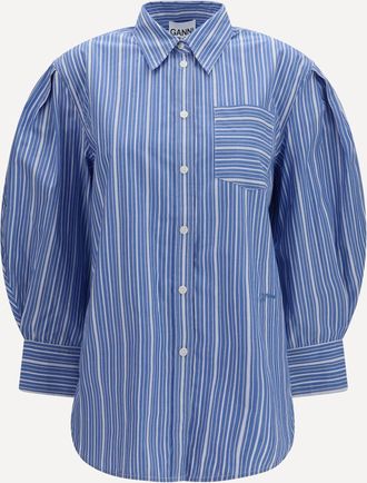 Ganni T-shirt in cotone a righe Woman 36