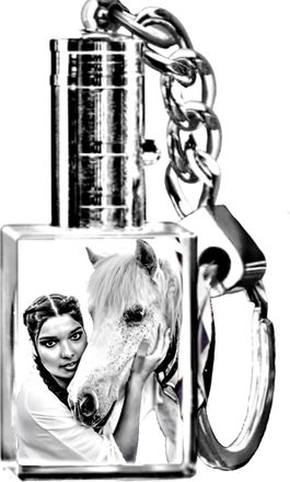 Generic LED Personalised Keyring - Custom Photo Engraved Crystal Keychain with Light, Unique Gift for Him or Her, Name or Picture Keepsake, Birthday, Annivers