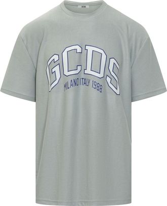 GCDS Blue Logo Crew Neck T-Shirt