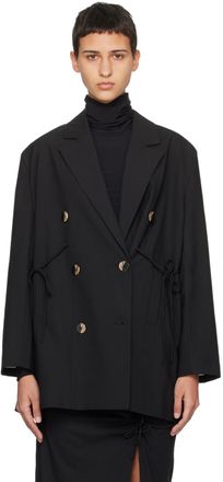 Ganni Black Drapey Blazer