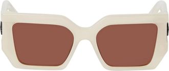 Off-white Beige Rechthoekige Zonnebril - unisex - Zonnebrillen - Beige - 56 MM - Accessoires