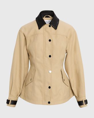 Veronica Beard Talla Cotton Peplum Jacket