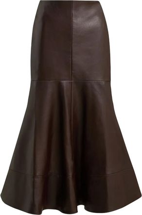 Brandon Maxwell Preston leren midi-rok - Bruin