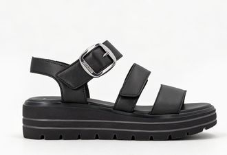 Remonte D3n50 Womens Ankle Strap Sandals Black Leather - Size UK 6.5