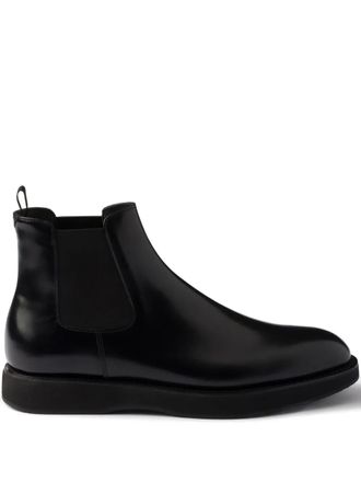 Prada elasticated-panel leather Chelsea boots - men - Calf Leather/Calf Leather/Rubber - 10.5 - Black