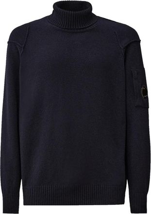 C.P. Company Lamswollen coltrui - Heren - Coltruien - Blauw - 2XL - Wol - Truien & Vesten