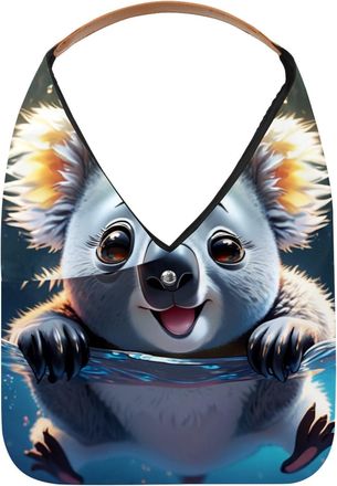 Generic Lovely Koala Swims Underwater Reusable Lightweight Grocery Bags - Foldable Into Compact Pouch, Washable & Sturdy, Multipurpose for Shopping and Travel