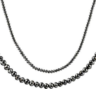 Pompeii3 33Ct Black Diamond Necklace in 18K Gold 16 With 2 Extender