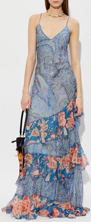 Etro Silk Slip Dress, Womens, Blue