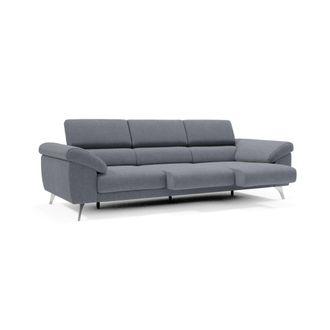 Divani.Store Sof&aacute; con 3 asientos reposabrazos con arc&oacute;n 265 cm azul grafito