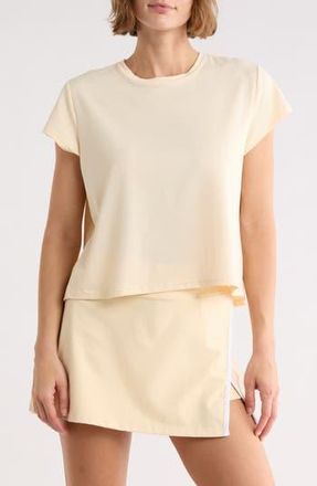 Zella Flow Mesh Pleated T-Shirt in Yellow Buttercream at Nordstrom Rack, Size X-Small