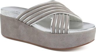 J/Slides Womens Quiana Platform Sandals In Grey/silver