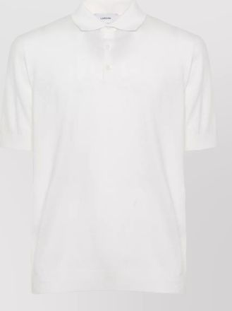 Lardini cotton polo shirt straight fit ribbed trims