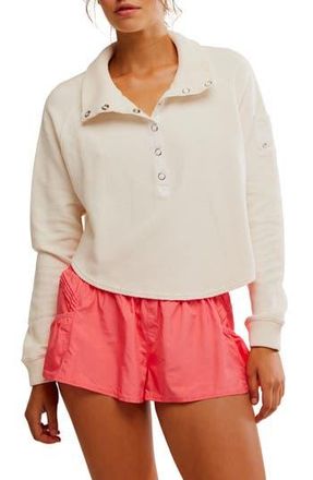 Free People FP Movement So Fly Cotton Henley Top in White at Nordstrom Rack, Size X-Large