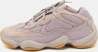 adidas Pink Suede and Mesh Yeezy 500 Soft Vision Sneakers Size 45 1/3