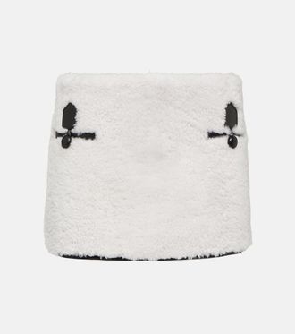 BLANCHA Minigonna in shearling con pelle
