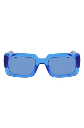 Longchamp 53mm Rectangular Sunglasses in Blue at Nordstrom