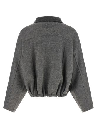 Brunello Cucinelli Wool Blend Crop Jacket - Charcoal