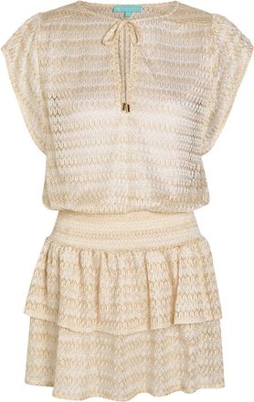 Melissa Odabash Remi Metallic-knit Mini Cover-up Dress - Gold - S (UK8-10 / S)
