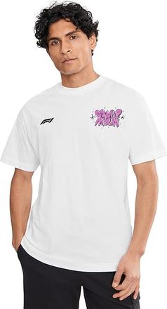 Puma Formula 1 Miami Go Wild Graphic T-Shirt Mens T Shirt Puma White : 2XL, Cotton