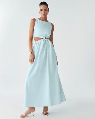 BWLDR Maria Maxi Dress in Pale Blue at Nordstrom, Size 4