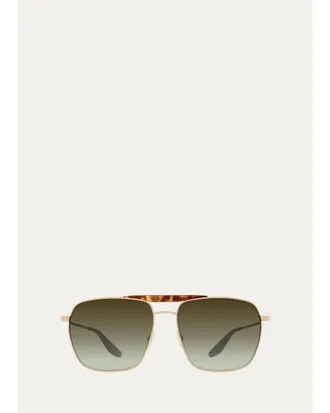Barton Perreira Mens Bhanot Titanium Aviator Sunglasses