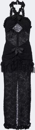 Alessandra Rich Bow-detail ruffled lace cocktail dress