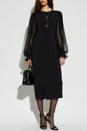 Dolce & Gabbana Dress With Puff Sleeves, Womens, Black