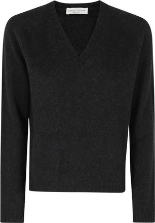 Roberto Collina Scollo V Ml V-neck Trui - Dames - V-hals truien - Zwart - L - Truien & Vesten