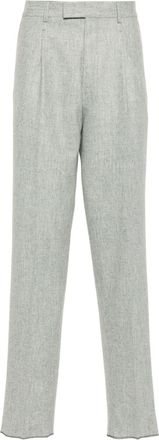 Ermenegildo Zegna felted tailored wool trousers - men - Cotton/Viscose/Wool - 54 - Grey