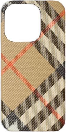 Burberry Cover per iPhone 15 Pro a quadri - Toni neutri